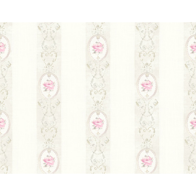 Rayure médaillon, Crème / gris clair