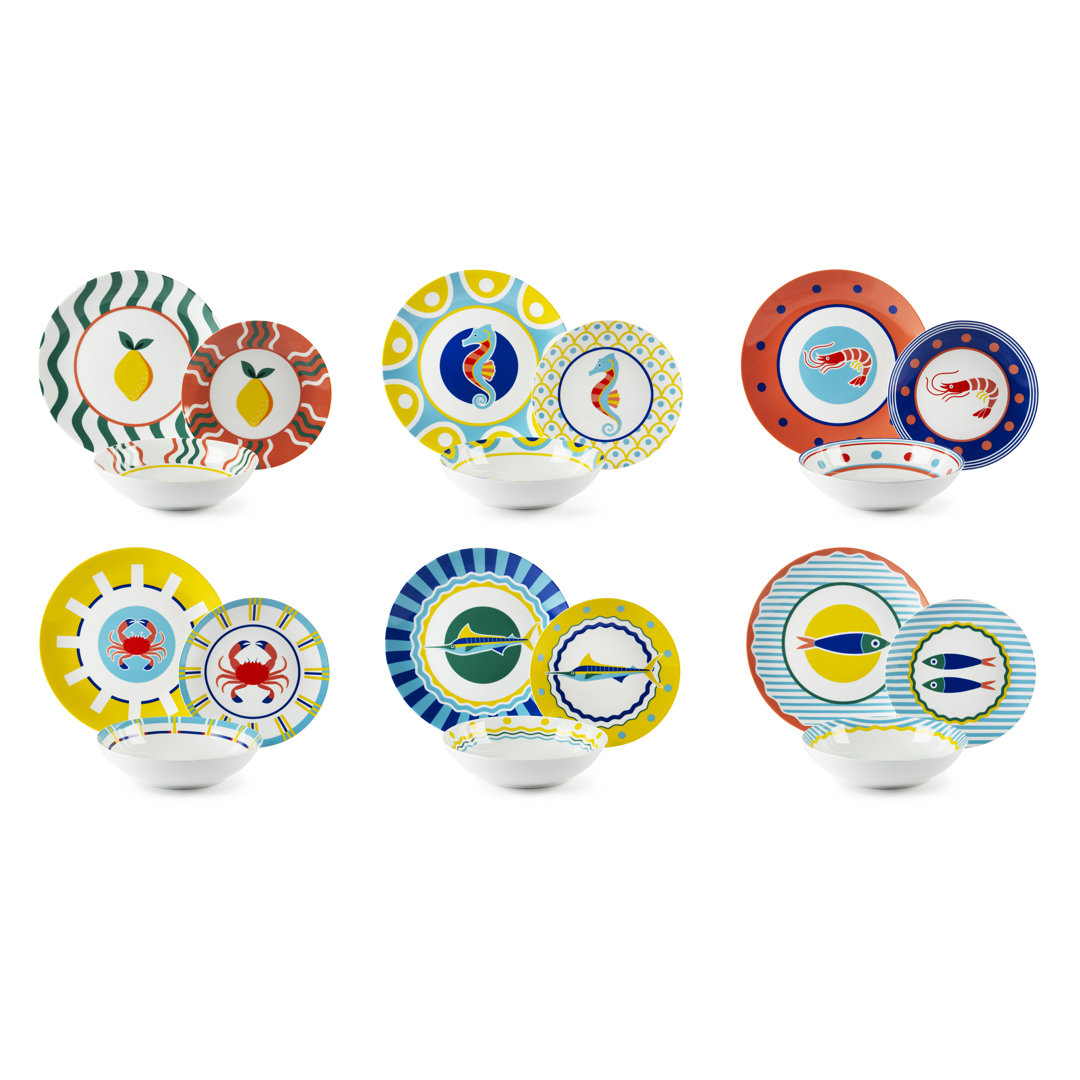 Corfu' Piece Porcelain Dinnerware Set - Service for 6