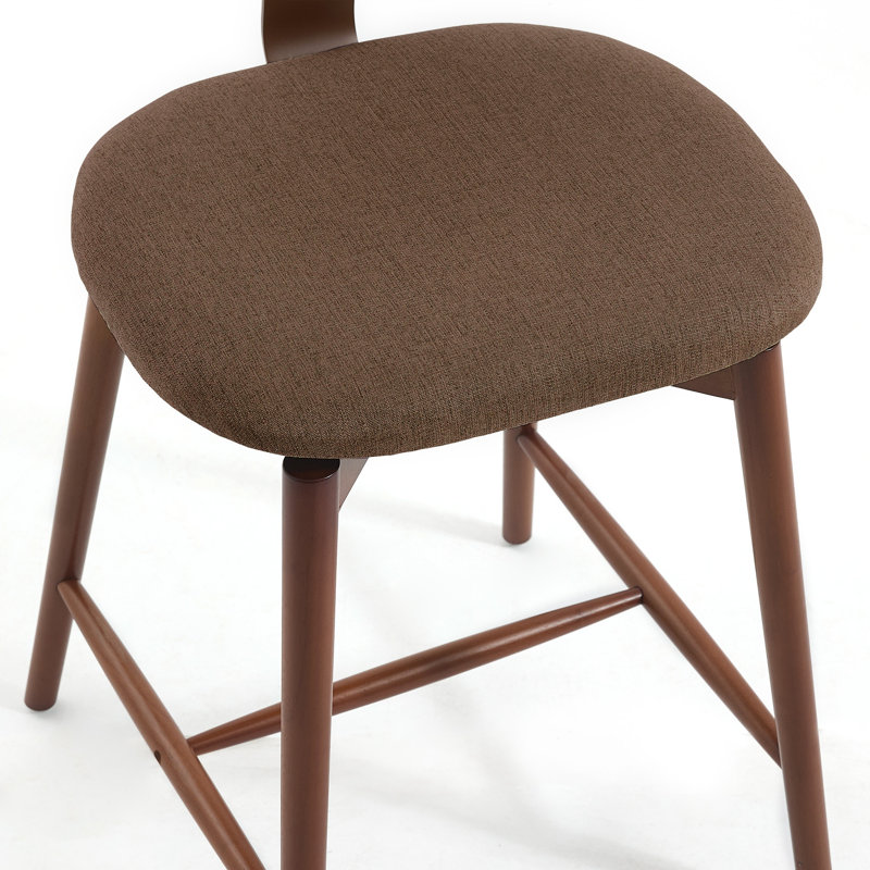Tabourets de bar pivotants en bois à dossier incurvé rembourré (ensemble de 8), Brown