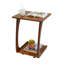Table d'appoint en bois d'hévéa massif en forme de C avec roulettes verrouillables, table roulante à 2 niveaux pour ordinateur portable, idéale pour la maison