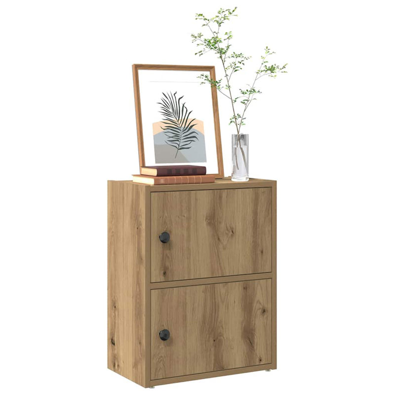 Shanetra 40cm W Bookcase, Artisan Oak, (2 Shelves) 52cmH x 40cmW x 24cmD