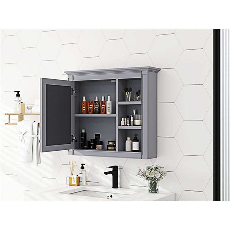 Armoire à pharmacie murale avec miroir, Gris