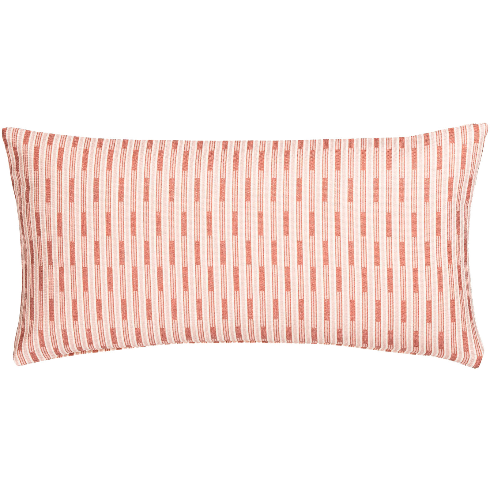 Striped Lumbar Accent Pillow, Polyester, Red, Rectangle 12"H x 21"W