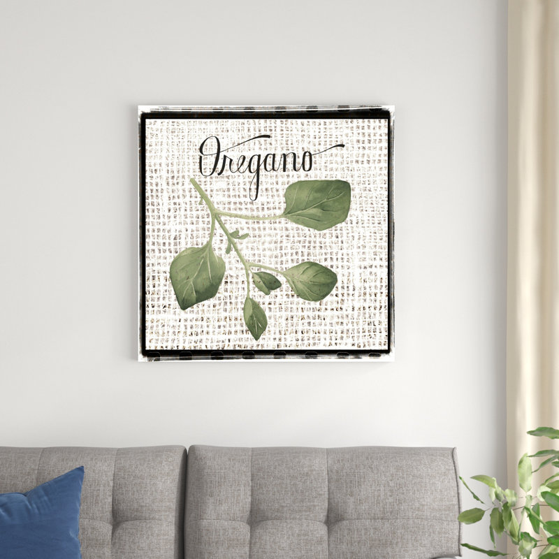 Herbes en toile de jute II, H 30 po x l 30 po x P 1,25 po