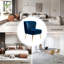 Chaise d'appoint d'appoint en velours capitonné Leona-1877085379