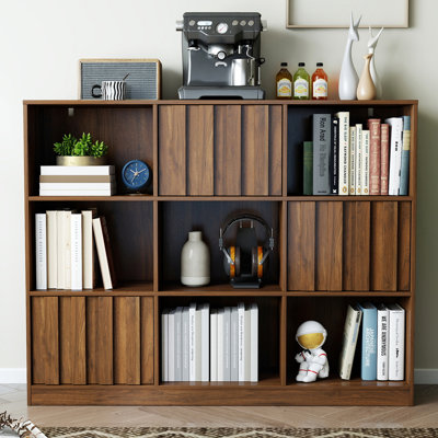 Farmhouse 9 Cube Bookshelf With 3 Doors