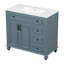 Meuble-lavabo 36 po avec lavabo, meuble-lavabo avec tiroir rabattable 36 po, 3 tiroirs, 2 portes à fermeture en douceur-612771680