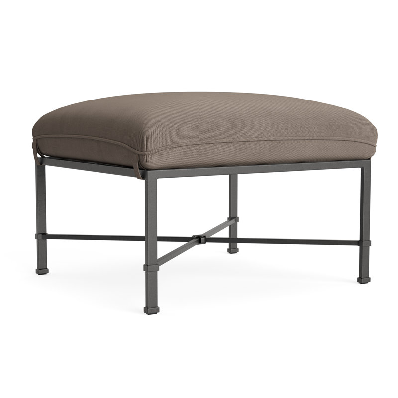 Venetian Outdoor Ottoman, Textured Pewter, Fushion Neptune