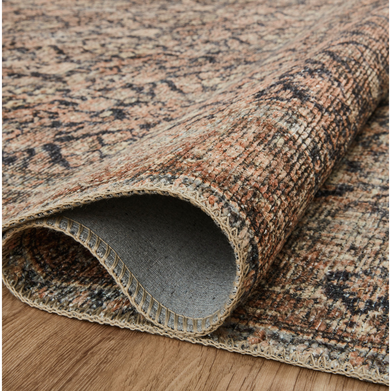 Amber Lewis x Loloi Billie Ink Salmon Oriental Rug, Runner 2'6" x 12'