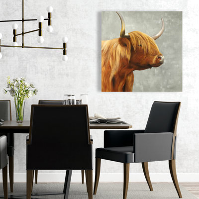 Toile Highland | Art mural rustique brun