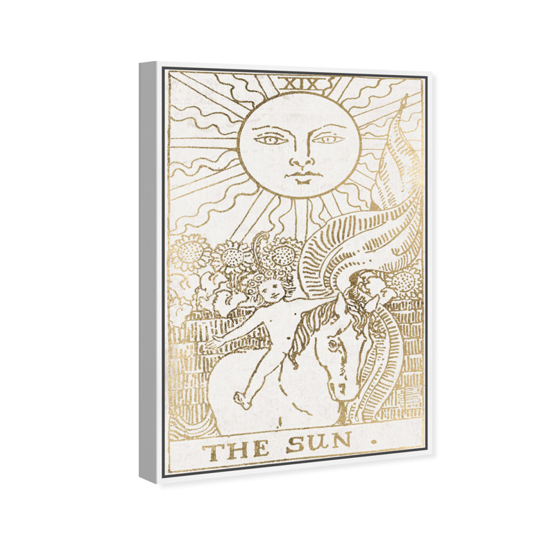 " The Sun Tarot Luxe ", White Framed, 45" H x 30" W