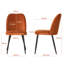 Velvet/Faux Leather Upholstered Modern Armless Dining Chair with Adjustable Feet-118626281