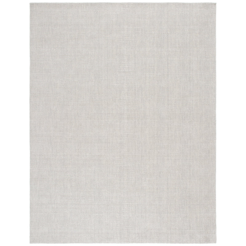 Tapis gris clair en laine et coton tissé à la main Audree, Rectangle 8 pi x 10 pi