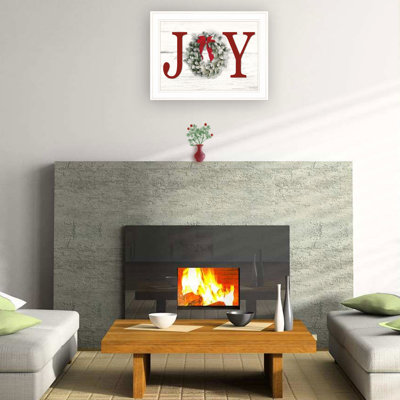 «Christmas Joy» par Lori Deiter, reproduction encadrée prête à accrocher avec cadre, parfaite pour un décor festif et une élégance moderne