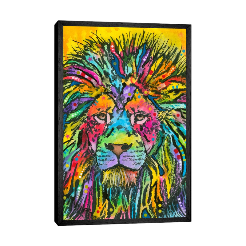 Lion Good by Dean Russo - Print on Canvas, Black Framed, 101.6 cm H x 66.04 cm W