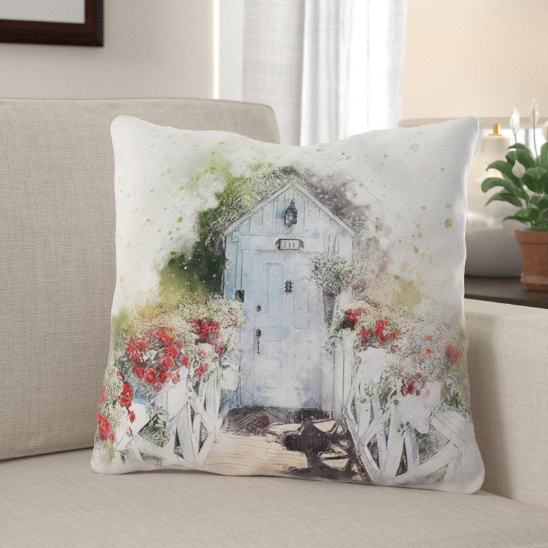 Housse et insert de coussin carré Eaglin, Microsuède, Intérieur
