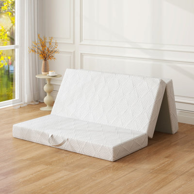 Matelas en mousse viscoélastique gélifiée pliable de 6 pouces, matelas pliable portatif avec housse lavable en jacquard, matelas pliant antidérapant pour lit escamotable, camping, camping-car, yoga et chambre d'amis