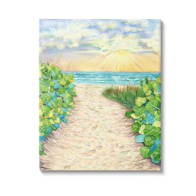 "Lush Beach Botanicals", art mural par Christine Reichow, H 48 po x l 36 po