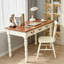 Retro White Rectangular Solid Wood Writing Desk