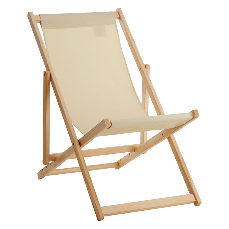Alayah Folding Deck Chair, Cream