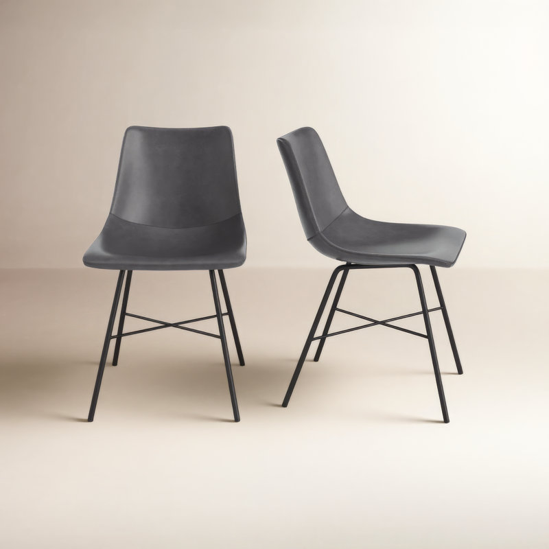 Chaise en cuir Bela, Similicuir gris
