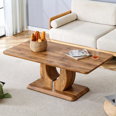 Modern Simple Luxury Rectangular Dining Table Wood Color Mdf