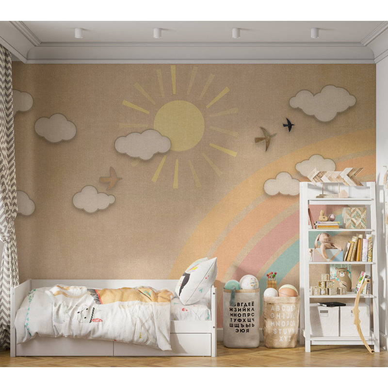 Papier peint pour enfants - Aesthetic Rainbow Day, L 39 po x L 27 po