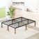 Lutherville 14'' Black Metal Platform Bed Frame With Steel Slat Support, No Box Spring Needed