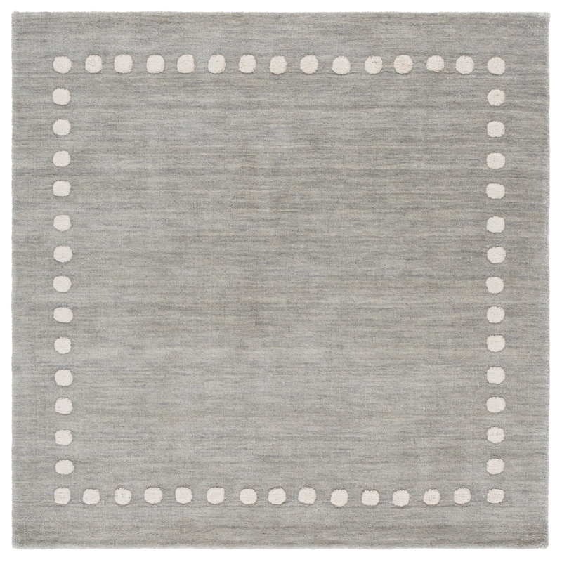 Antaeus Kids Hand Loomed Wool Rug, Square 5', Gray