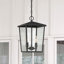 Lustre lanterne d'extérieur à suspendre 2 lumières avec verre transparent Atlas