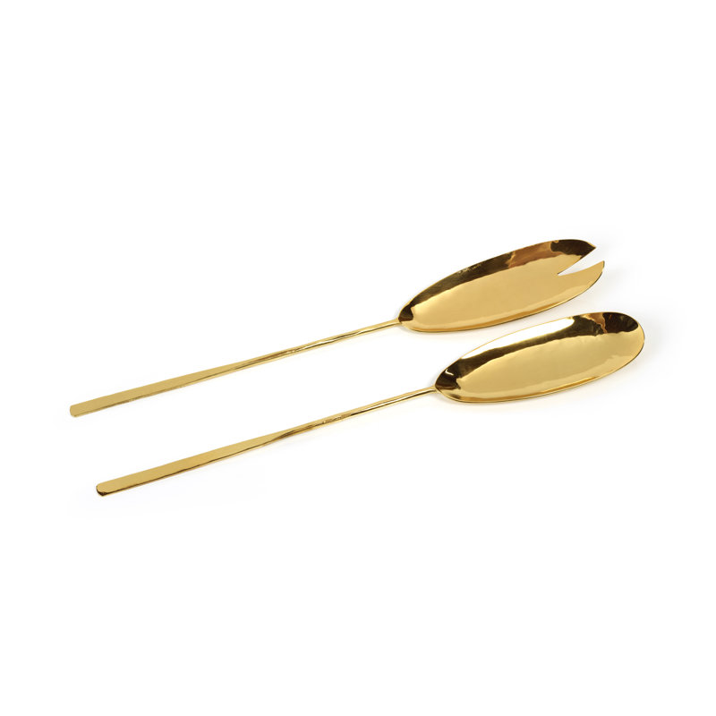 Polished Gold Salad Server Set
