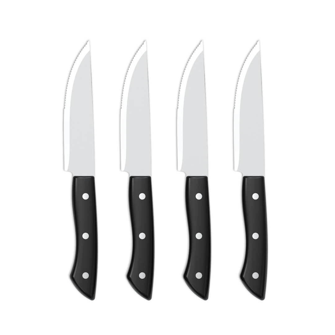 4Pc Steakhouse Black Triple Rivet Steak Knife Set (Set of 4) Cuisinart