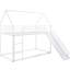 Twin Over House Bunk Bed With And Slide, White - Metal For ' Room Slide Construction Bedroom Use-1772172933