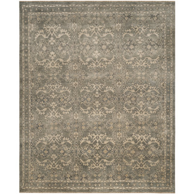 Sivas Hand-Knotted Gray/Ivory Area Rug