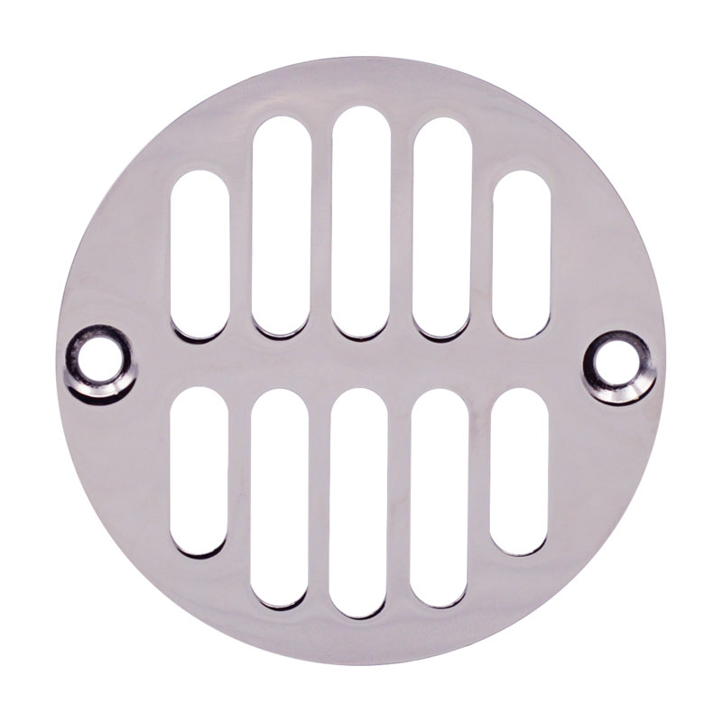 Couvercle de drain de grille de douche rond en laiton avec couronne, Laiton poli