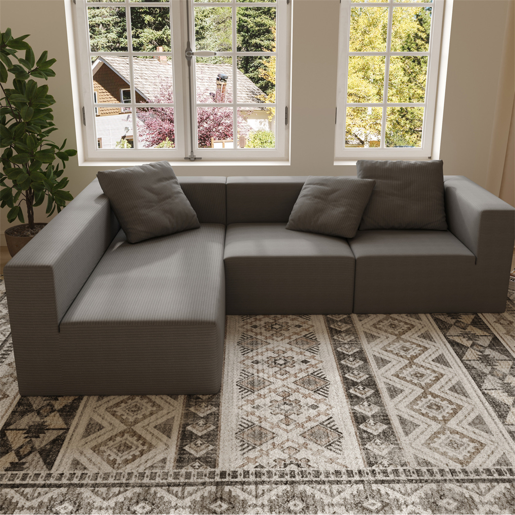 Wrought Studio L Shaped Modular Sectional Couches Sofa - Wayfair Canada