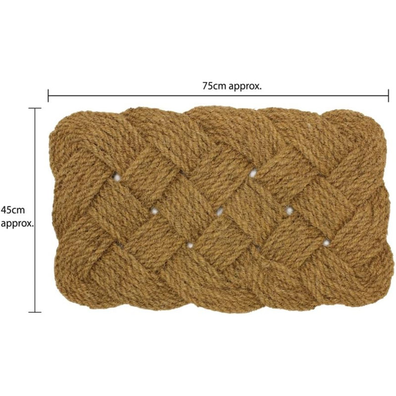 Alejandrina Natural Jute Rope Woven Doormat Natural Coir Door Mats 45 x 75 cm Door Mat