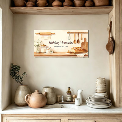Rustique Godley - décoration murale de cuisine rétro, œuvre de souvenirs de cuisine de ferme pour la salle à manger, toile tendue avec cadre en pin, 12 po x 24 po