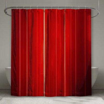 Red Vertical Lines Shower Curtains Extra Long
