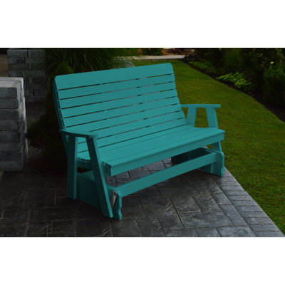 Outdoor Gliding Plastic Bench by A&L Furniture