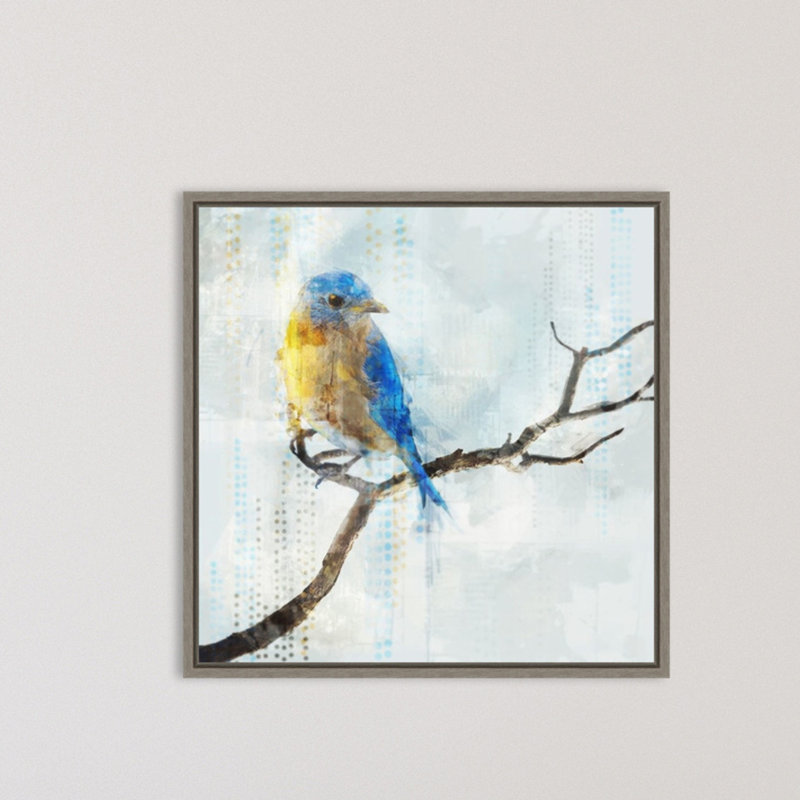 Reproduction d’art sur toile, "Little Blue Bird I" par Ken Roko-Floater frame
