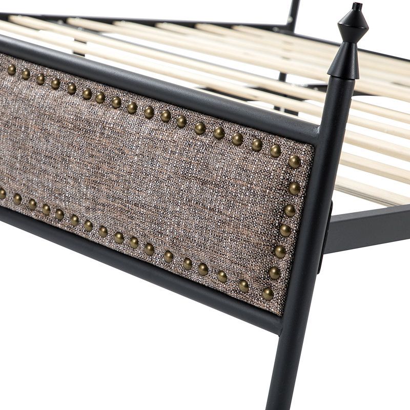 Alaja Upholstered Metal Four Poster Bed