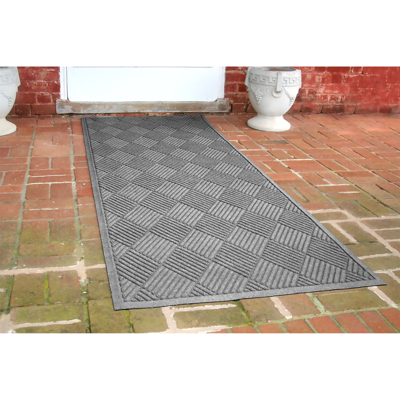Waterhog Diamonds Indoor Outdoor Doormat, Medium Gray, Runner 3' x 10'