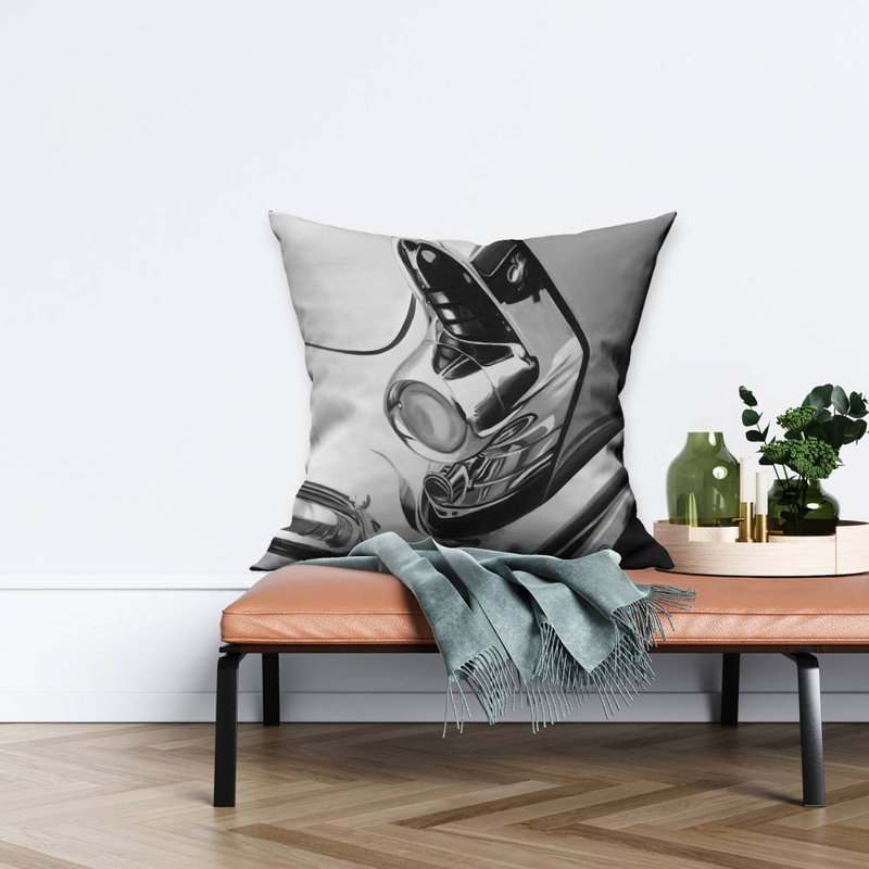 Beautiful chrome car - Black & White poly twill throw for – Throw Pillow Cover Only, Double-Sided Print, Insert Not Included