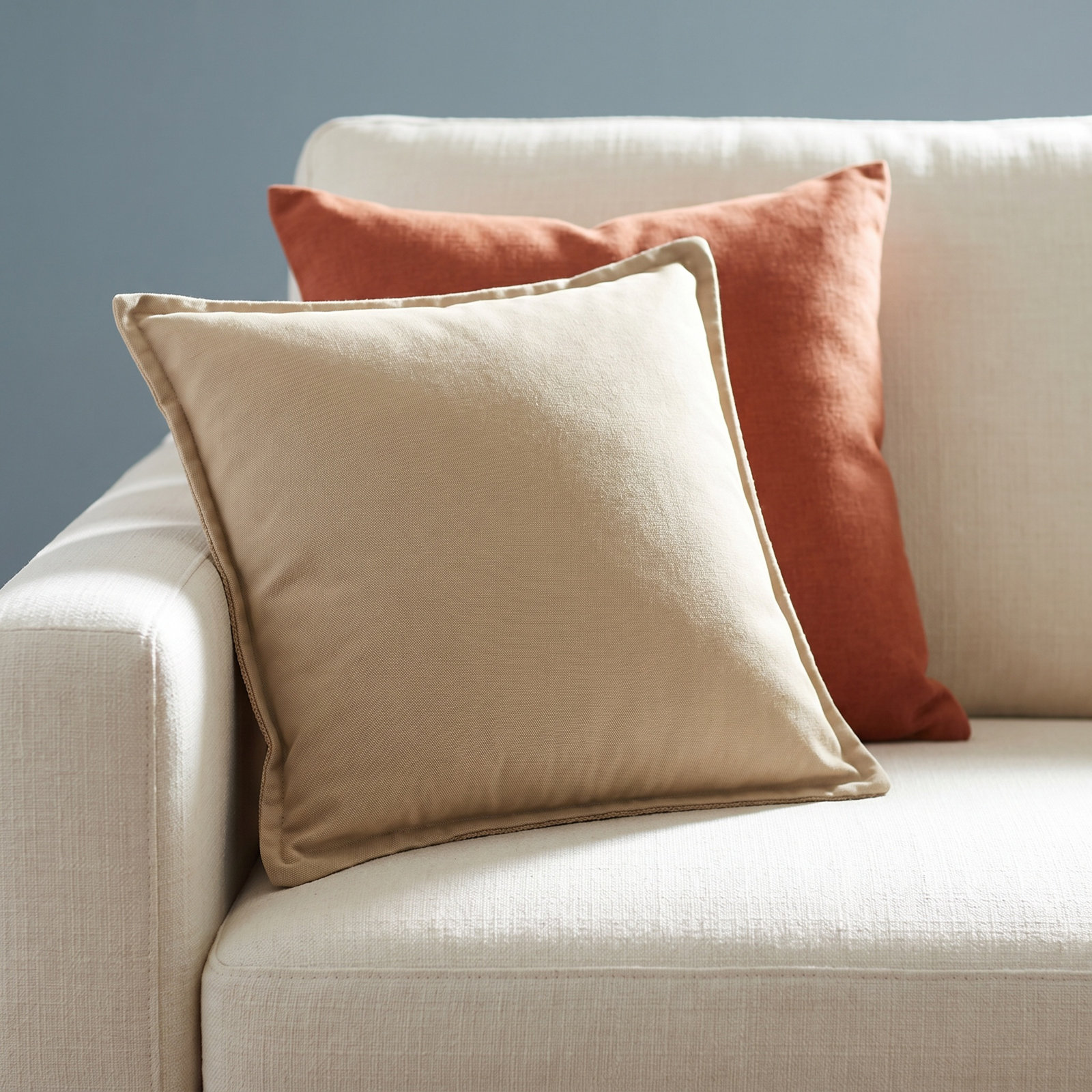 Colombe Flanged Cotton Throw Pillow, White