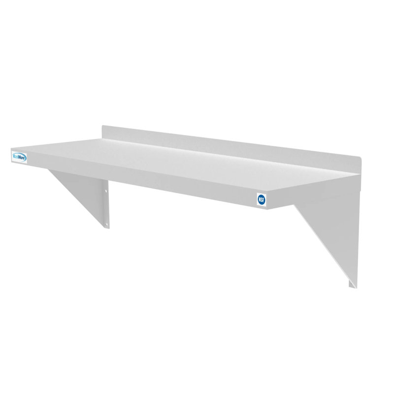 Heavy-Duty Stainless Steel Wall Shelf with Brackets