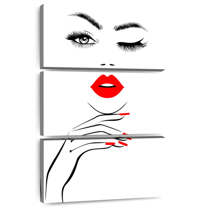 Femme de la Navette aux lèvres rouges, H 45 po x l 28 po