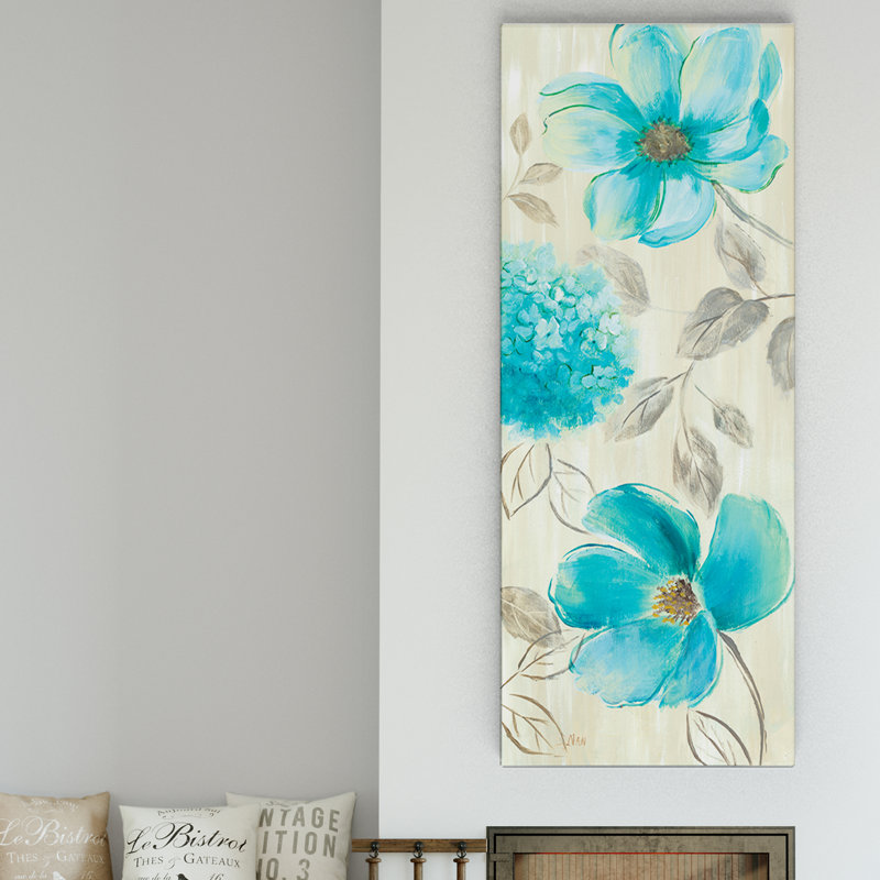 Blue Garden I by Carol Robinson - Graphic Art on Canvas, 20" H x 50" W x 1.5" D