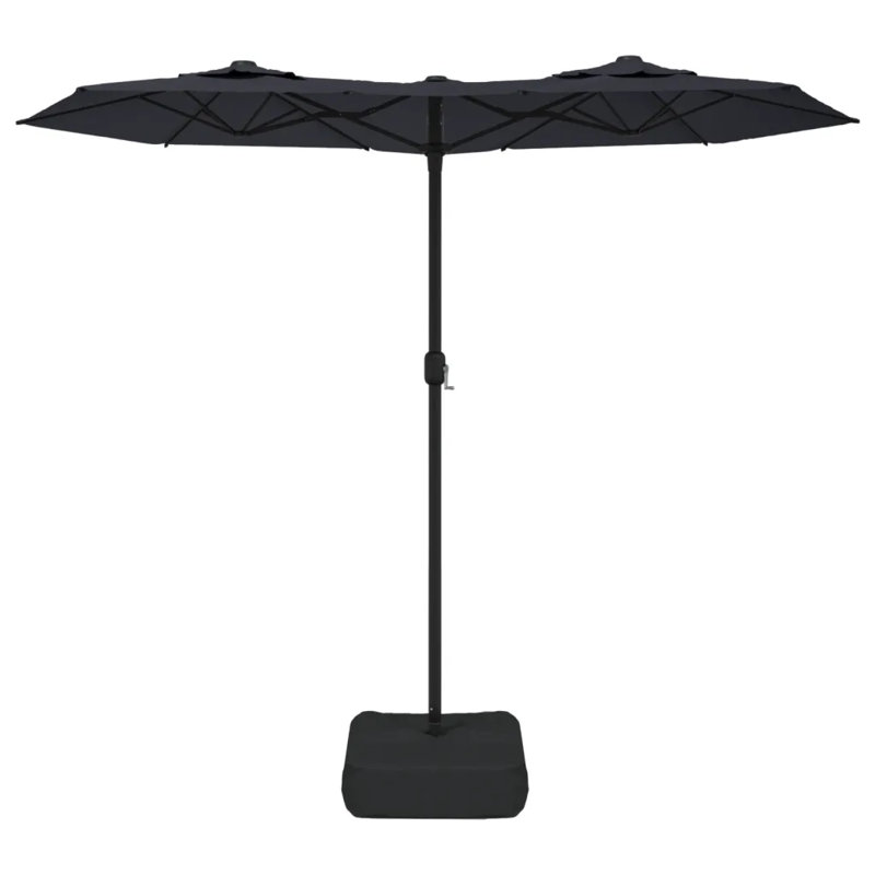 Double-Head Garden Parasol 316x240 cm, Black