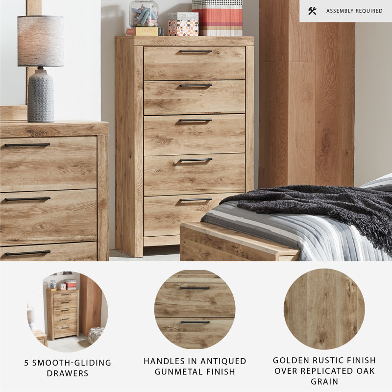 Homeira 31.73'' W 5 - Drawer Dresser